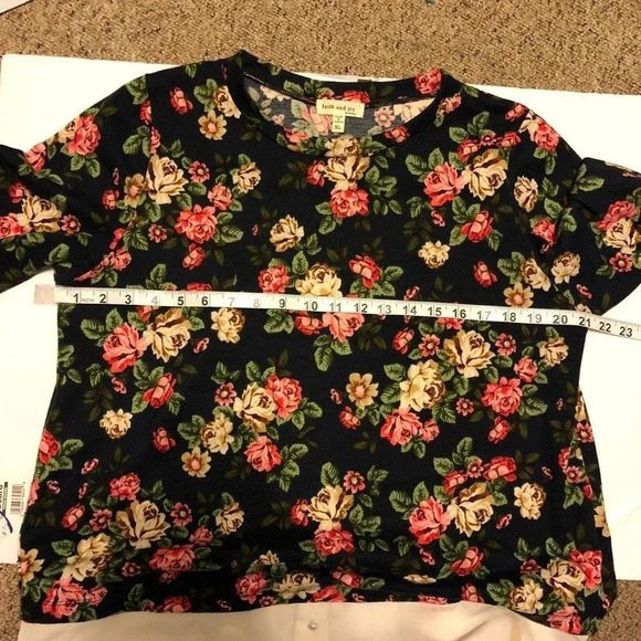 Faith and joy women floral by Monteau Velour long sleeves shirt/blouse size XL - Picture 8 of 10